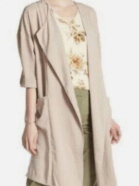 Philosophy Waterfall Open Duster Jacket - Small in Beige